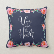 Thuis is waar het hart roze roze bloemen is