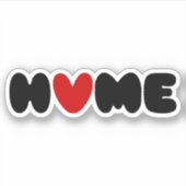 Thuis is waar het hart sticker (Voorkant)