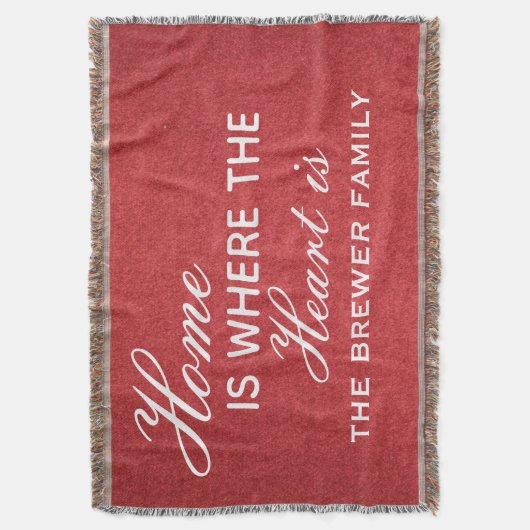 Thuis is waar het hart uit de trommel bestaat deken (Voorkant Verticaal)