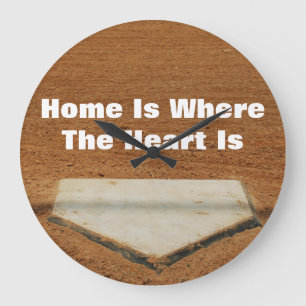 Thuis is waar het hart uit honkbal Bord bestaat Grote Klok