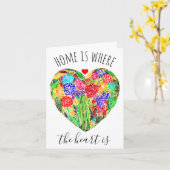 Thuis is waar het hart Wenskaart is Kaart (Gele Bloem)