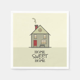 Thuis is waar het hart woont Citaat Gezellig Huis Servet