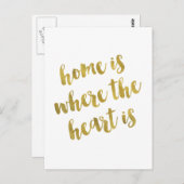 Thuis is waar het hart wordt aangeduid als Faux Go Briefkaart (Voorkant / Achterkant)