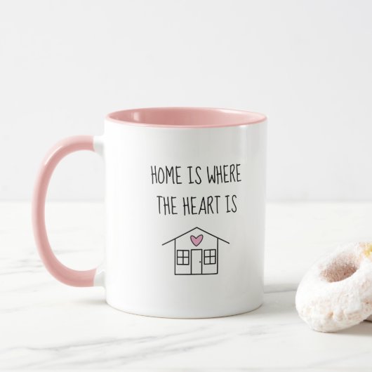 Thuis is waar het hart zich bevindt mok (Met donut)