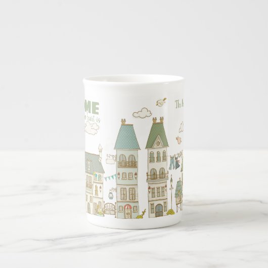 Thuis is waar het hart zich bevindt porselein kop (Voorkant)