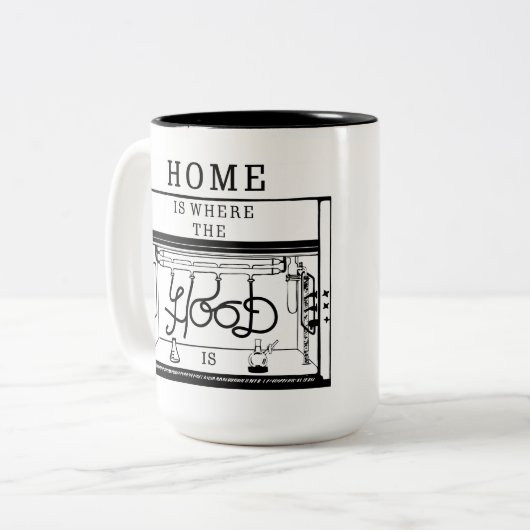 Thuis is waar het hout Mok is (Voorkant links)