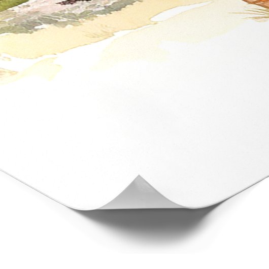 "Thuis is waar het huisje is" Rustieke wilde bloem Poster (Hoek)