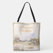"Thuis is waar het huisje is" Rustieke wilde bloem Tote Bag (Achterkant)