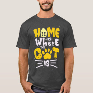 Thuis is waar het katje een telefoongesprek is t-shirt