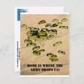Thuis is waar het leger ons laat vallen! aankondigingskaart (Voorkant / Achterkant)