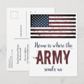 Thuis is waar het leger ons militair verhuist aankondigingskaart (Voorkant / Achterkant)