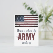 Thuis is waar het leger ons militair verhuist aankondigingskaart (Staand voorkant)