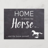 Thuis is waar het paard is dat we hebben verplaats aankondigingskaart (Voorkant)