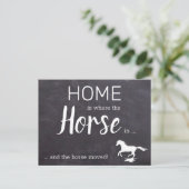Thuis is waar het paard is dat we hebben verplaats aankondigingskaart (Staand voorkant)