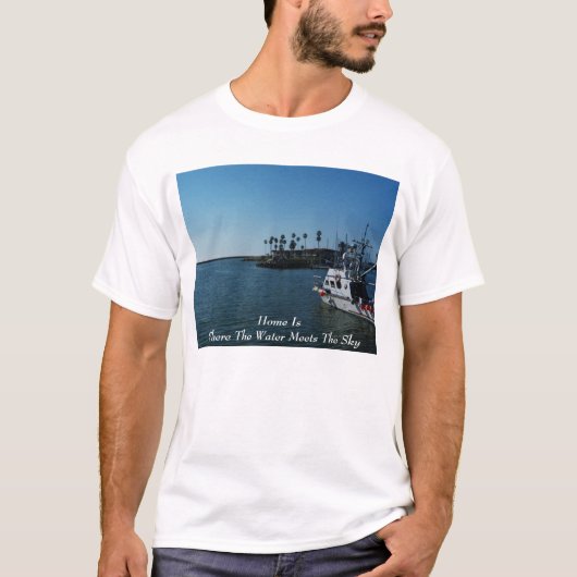 Thuis is waar het water de hemel ontmoet t-shirt (Voorkant)