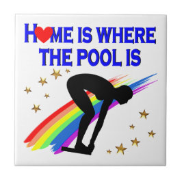 THUIS IS WAAR HET ZWEMBAD IS VOOR DEZE ZWEMMER TEGELTJE