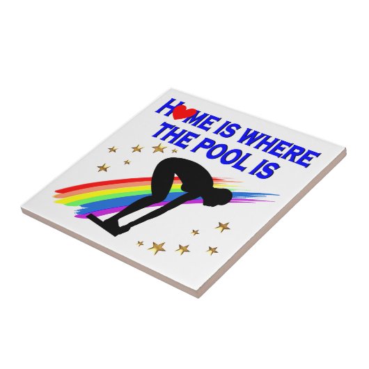 THUIS IS WAAR HET ZWEMBAD IS VOOR DEZE ZWEMMER TEGELTJE (Zijkant)