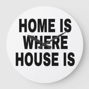 THUIS IS WAAR HUIS ZWART LETTERTYPE IS GROTE KLOK
