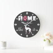 Thuis is waar Iggy dog Funny Quote White is Grote Klok (Huis)