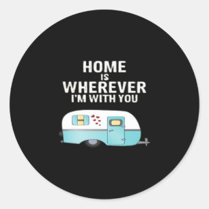 Thuis is waar ik bij jou ben Klassieke hartelijke Ronde Sticker