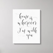 Thuis is waar ik bij jou ben, Love Quote Canvas Afdruk (Voorkant)