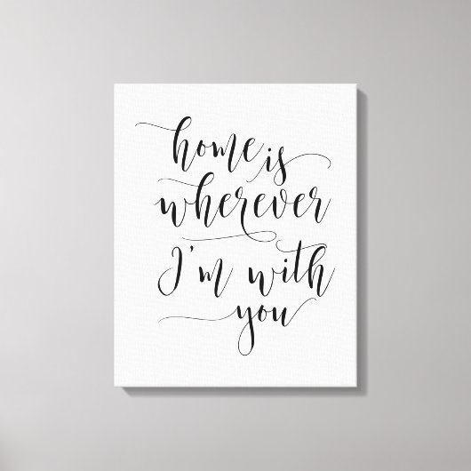 Thuis is waar ik bij jou ben, Love Quote Canvas Afdruk (Voorkant)