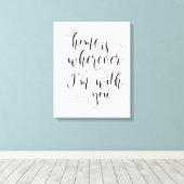 Thuis is waar ik bij jou ben, Love Quote Canvas Afdruk (Insitu (Houten vloer))