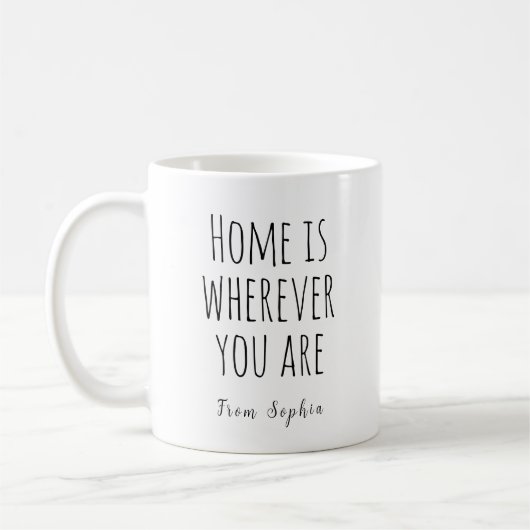 Thuis is waar je bent koffiemok (Links)