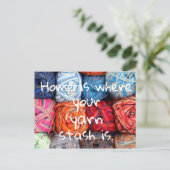 Thuis is waar je garen gestash is briefkaart (Staand voorkant)