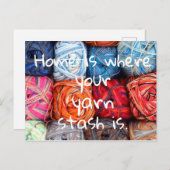 Thuis is waar je garen gestash is briefkaart (Voorkant / Achterkant)