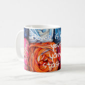 Thuis is waar je garen gestash is koffiemok (Voorkant links)