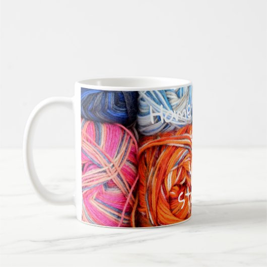 Thuis is waar je garen gestash is koffiemok (Links)