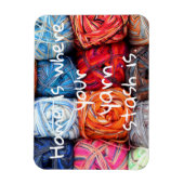 Thuis is waar je garen gestash is magneet (Verticaal)