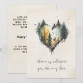 Thuis is waar je gelukkig bent Valentijns Feestdagenkaart (Voorkant / Achterkant)