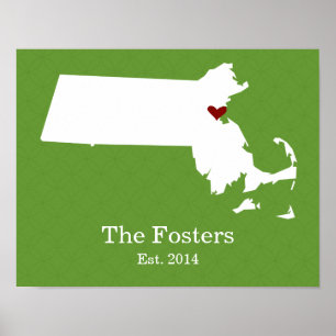Thuis is waar je hart is - Massachusetts Poster