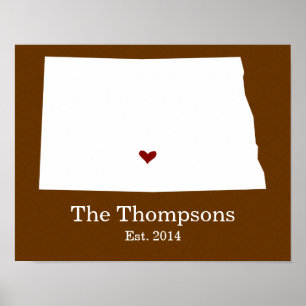 Thuis is waar je hart is - North Dakota Poster
