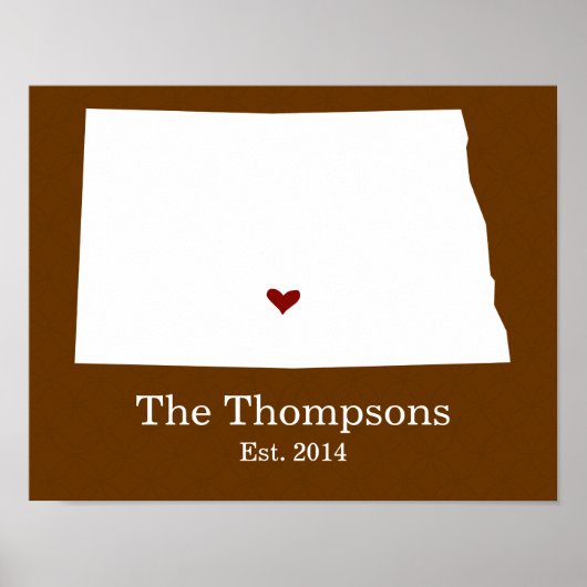 Thuis is waar je hart is - North Dakota Poster (Voorkant)