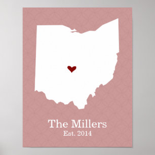 Thuis is waar je hart is - Ohio Poster