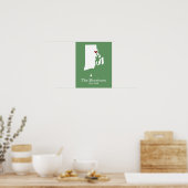 Thuis is waar je hart is - Rhode Island Poster (Keuken)