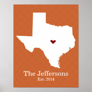 Thuis is waar je hart is - Texas Poster