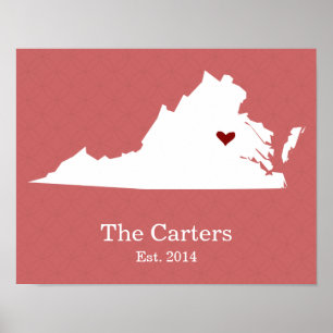 Thuis is waar je hart is - Virginia Poster