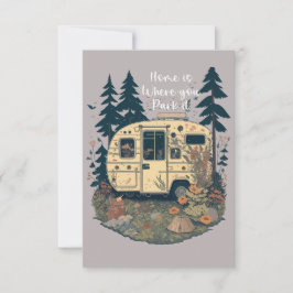 Thuis is waar je het  Camper Trailer parkeert Bedankkaart