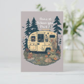 Thuis is waar je het  Camper Trailer parkeert Bedankkaart (Staand voorkant)