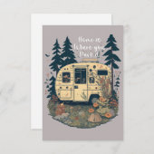 Thuis is waar je het  Camper Trailer parkeert Bedankkaart (Voorkant / Achterkant)
