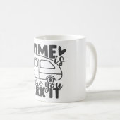 Thuis is waar je het grappige Camping Quote parkee Koffiemok (Voorkant rechts)