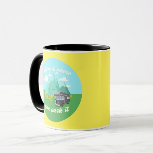 Thuis is waar je het parkeer - Vanlife afbeelding  Mok (Voorkant links)