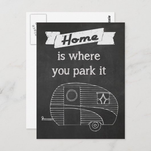 Thuis is waar je het parkeert briefkaart (Voorkant / Achterkant)