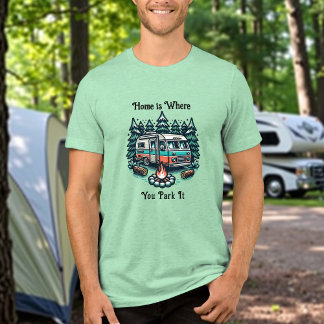 Thuis is waar je het parkeert | kampeerthema Tri-Blend shirt