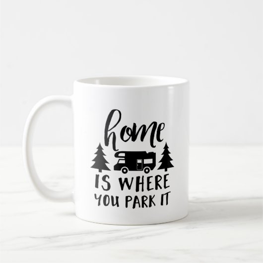 Thuis is waar je het parkeert koffiemok (Links)