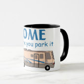 Thuis is waar je het parkeert mok (Voorkant rechts)